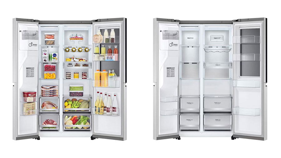 قیمت و خرید یخچال فریزر ساید بای ساید ال جی x287 رنگ نقره ای مدل GCX 287TNS گروه تجاری ایران ال جی 8 یخچال مدلx287 برند الجی بانه تجارت