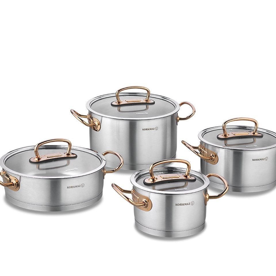 سرویس قابلمه استیل کرکماز مدل A1148 ظرفیت ۸ پارچه بانه تجارت